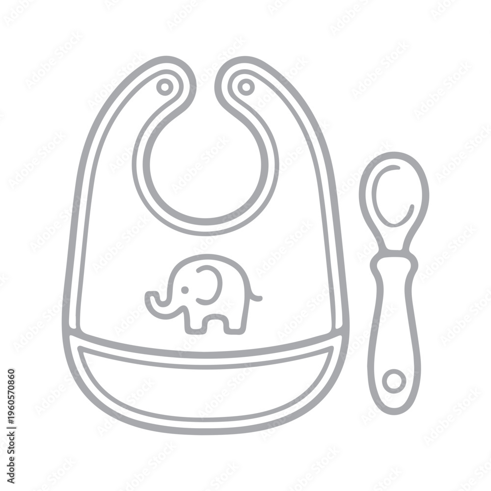 Fototapeta premium baby bib and spoon
