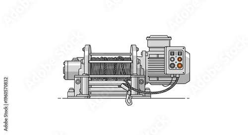 Industrial Pump Technical Line Drawing 1.