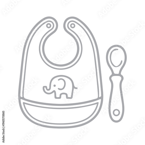 baby bib and spoon