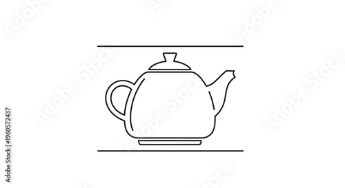 Contemporary line art illustration of a traditional beverage pot for hot drinks preparation