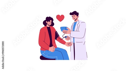 Animation of an Checking Blood Pressure