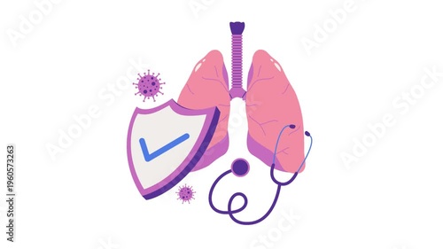 Animated of an Lungs protect from Tuberculosis