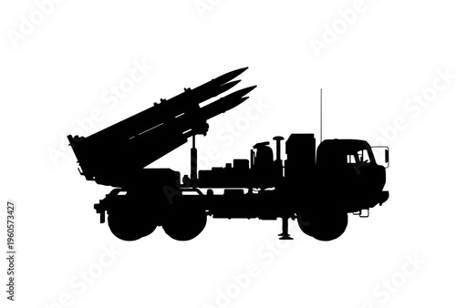 Military Missile Launch Vehicle Vector Illustration