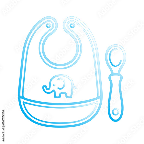 baby bib and spoon