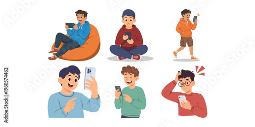 Illustration of Person Using a Mobile Phone