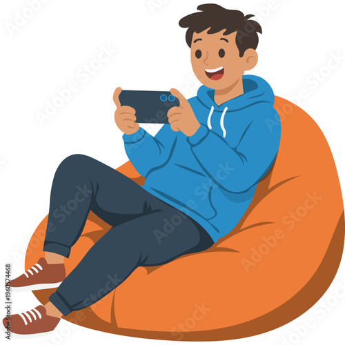 Illustration of Person Using a Mobile Phone