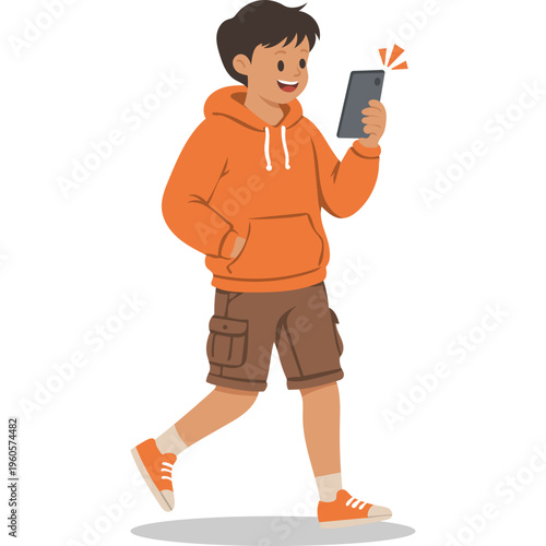 Illustration of Person Using a Mobile Phone