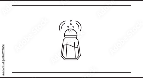 Essential Kitchen Condiment: Simple Line Icon of a Salt Shaker Dispensing Flavor Grains for