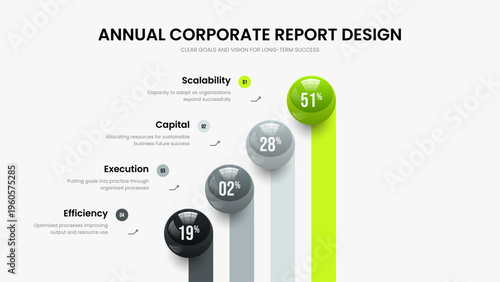 Digital Plan 4 Option Graph Slideshow Template. Marketing Development Four Element Infographic Slide Design. Product Strategy Presentation Layout Vector Illustration.