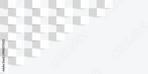 A minimalist white abstract background with a diagonal pattern of raised and recessed squares creating a soft 3D effect and subtle shadows, ideal for modern designs.