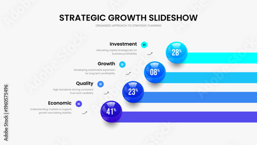 Professional Strategy 4 Option Diagram Slideshow Layout. Minimal Forecast Slide Design Vector Illustration. Creative Review Four Element Infographic Presentation Template.