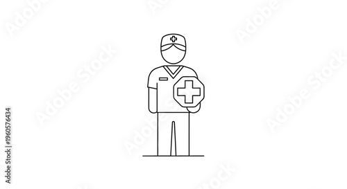 Dedicated healthcare provider with a medical safeguard shield graphic representation