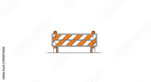 Orange and White Barricade Barrier.