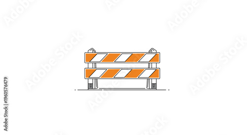 Orange and White Barricade Fence.