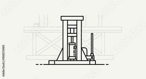 Oil Pump Jack Illustration Simple Design.