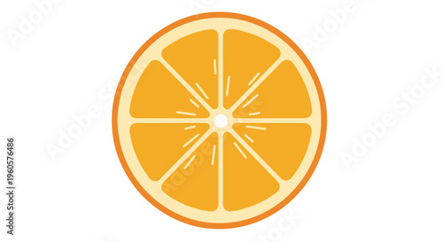 Orange Slice Illustration on White Background.