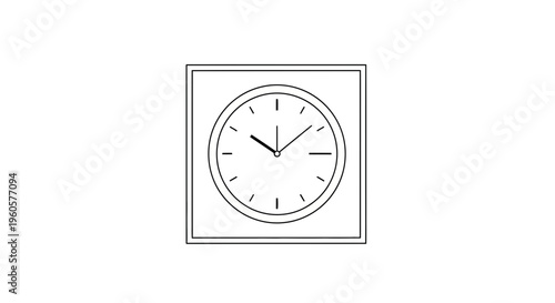 Minimalist Line Art Analog Clock Depiction Symbolizing Timely Precision and Management