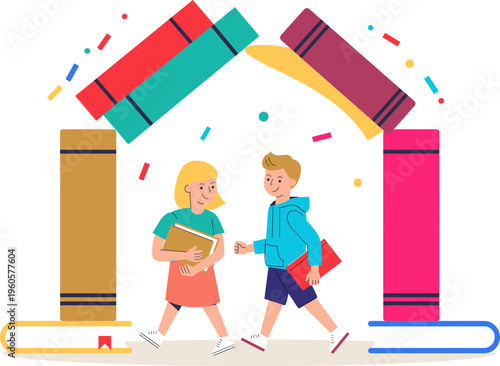 School Reading Festival Illustration