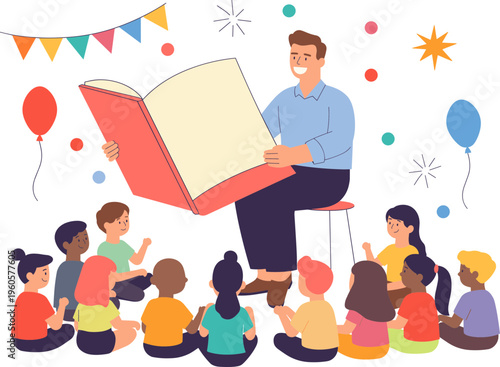 School Reading Festival Illustration