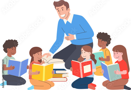 School Reading Festival Illustration