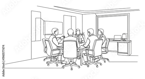 Business Meeting in a Modern Office Conference Room with People Discussing Ideas