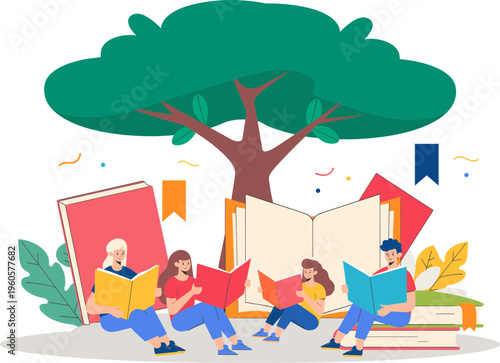 School Reading Festival Illustration