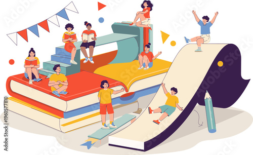 School Reading Festival Illustration