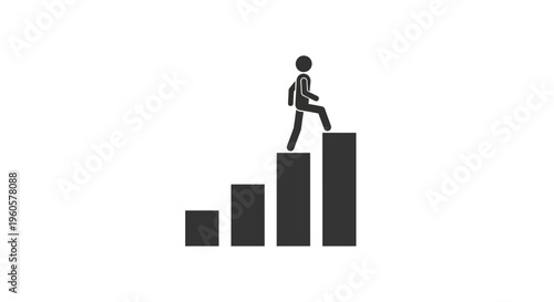 Person climbing stairs representing career growth and success