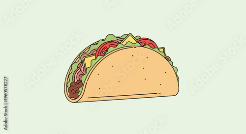 Delicious Taco Illustration - Fast Food Meal