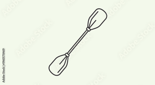 Simple Line Drawing of a Kayak Paddle on a Light Background
