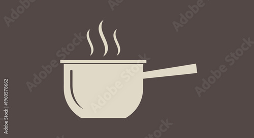 Steaming Pot Icon: Hot Food Cooking Concept