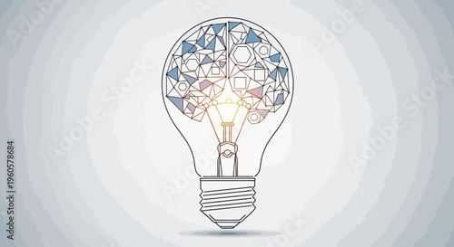 Creative Idea Light Bulb Brain Concept, Innovation and Intelligence Symbol