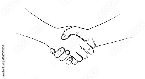 Handshake illustration: Agreement, Partnership, and Trust between two people.