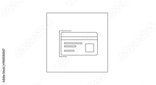Simple line illustration of a financial transaction card or identification badge outline for