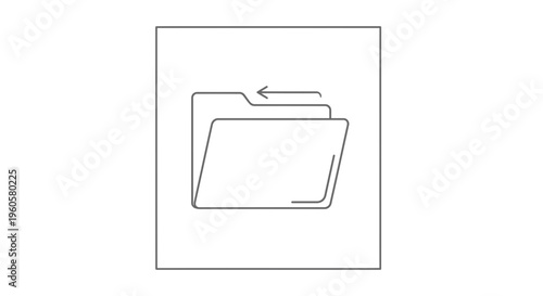 Minimalist icon illustrating digital file transfer, data management, and document organization