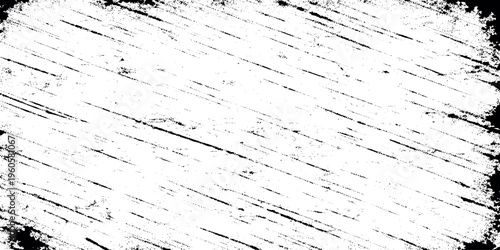 Black and white grunge texture with diagonal scratches and distressed effect for backgrounds or overlays