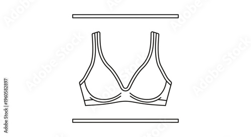Minimalist line art illustration of a women's undergarment icon, perfect for fashion design or
