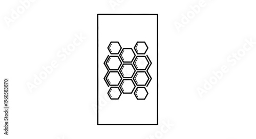 Elegant minimalist honeycomb pattern design with geometric hexagonal shapes in monochrome vector