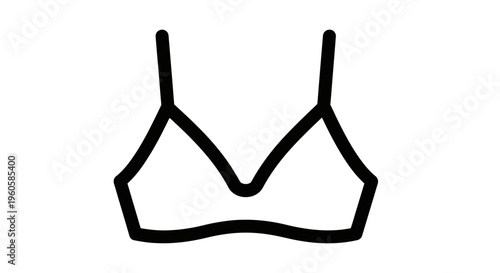 Simple black outline illustration of a female undergarment or intimate apparel on a white background