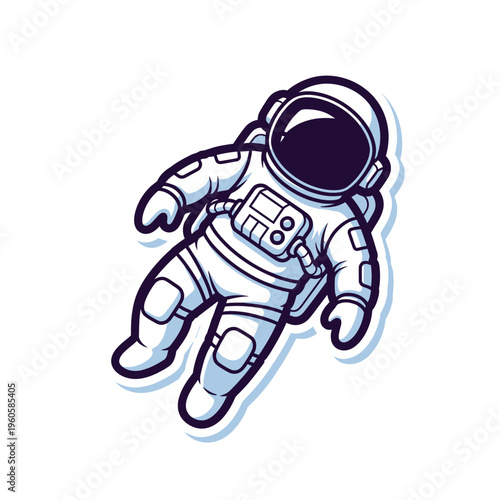 Cute Cartoon Astronaut Floating Vector Illustration