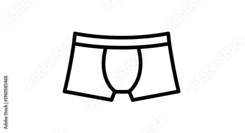 Modern minimalist line art icon of men's comfortable undergarment, perfect for web design and app