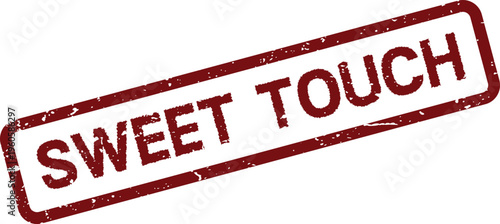 A vintage red grunge stamp with the clear text Sweet Touch perfect for gentle sensations