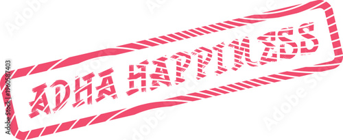 ADHA HAPPINESS distressed stamp for joyful Eid al Adha celebrations and festive holiday greetings