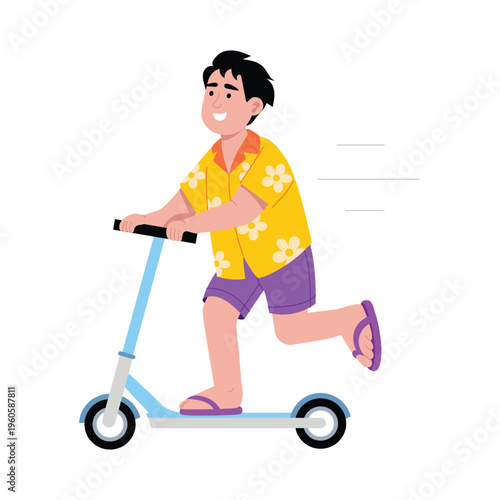 Riding Scooter Vector Concept illustrations EPS File 