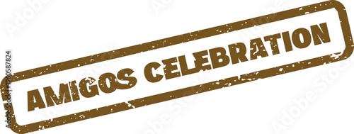 Amigos Celebration Stamp for Festivities and Friend Gatherings Adding a Unique Vintage Touch to Event Invitations