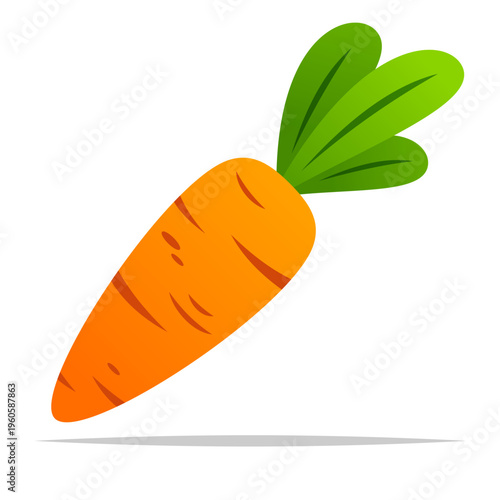 Single cartoon carrot vector isolated illustration