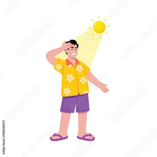 Feeling Hot Sun Vector Concept illustrations EPS File 