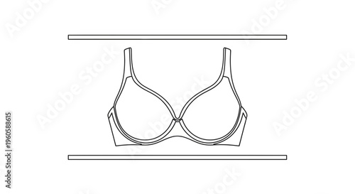 Line art illustration of an essential feminine intimate garment, perfect for fashion design elements