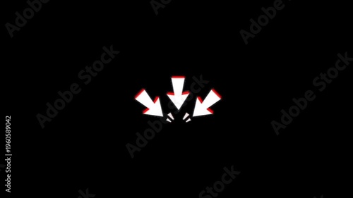 White and red border arrows clicking downwards.