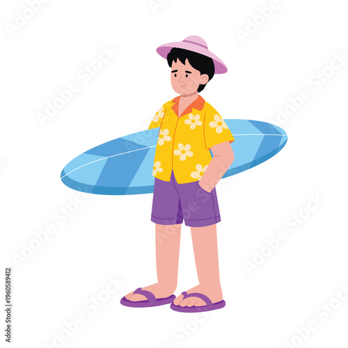 Holding Swim Ring Vector Concept illustrations EPS File 